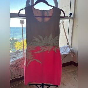 Mini pink and beige dress